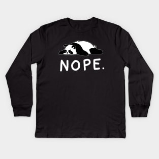 Nope Not Today Shirt Funny Lazy Panda shirt Kids Long Sleeve T-Shirt